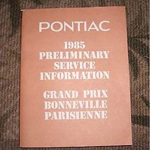 1985 Pontiac Grand Prix, Bonneville, Parisienne Service Manual