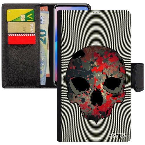 Coque Pour Iphone 7 Plus Cuir Tete De Mort Garcon Squelette Peinture Crane Tatouage Punk 256 Go Rouge Epouvante Pirate 4g Sang