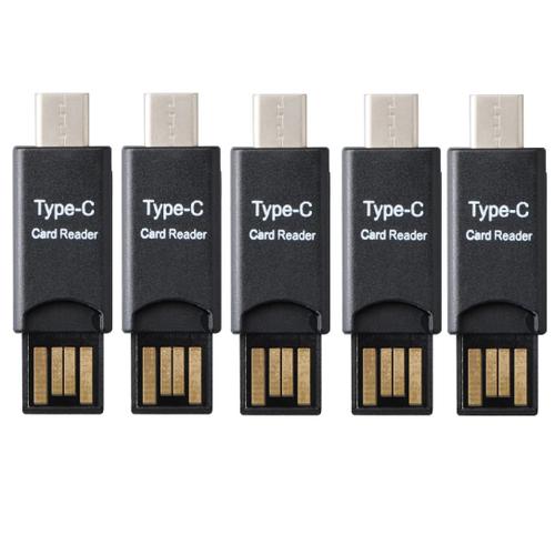 5PCS Lecteur Carte mémoire MICRO SD SDXC USB A TYPE C, Adaptateur Micro SD USB TypeC