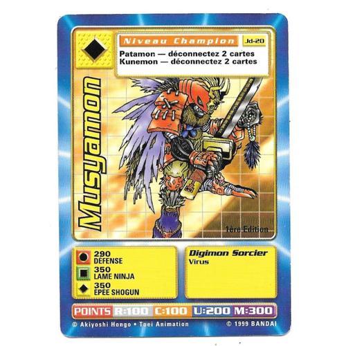 Carte Digimon Musyamon Jd-20 [Premiere Edition 1] Vf - Bandai 1999