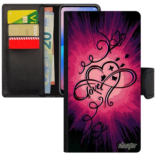 Coque Apple Iphone 5 5s Se Simili Cuir Rabat Silicone Infini Love Rose Telephone Coeur De Protection Papillon Fantaisie Amour Soleil