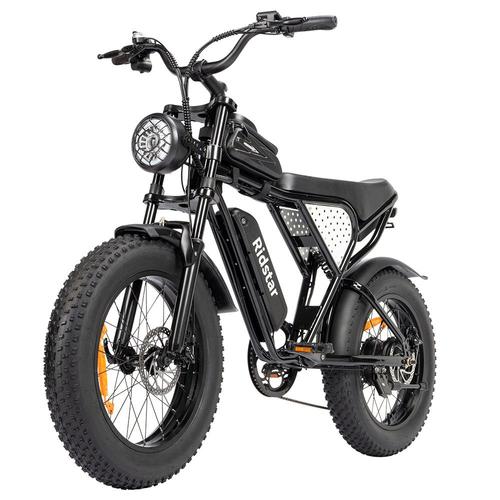 Ridstar Q20 Mini Vélo Électrique, Moteur 1000 W, Batterie 48 V 15 Ah, Gros Pneus 20 X 4,0 Pouces, Vitesse Maximale 40 Km/H, Autonomie 80 Km, Fourche À Suspension Avant, Freins À Disque Mécaniques