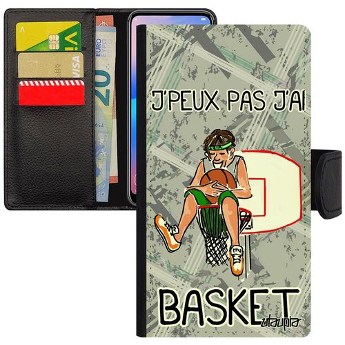 Coque Galaxy A5 2016 Simili Cuir Portefeuille Jpeux Pas J'ai Basket Motif Humoristique Gris Homme Pochette Bande Dessinée De Samsung