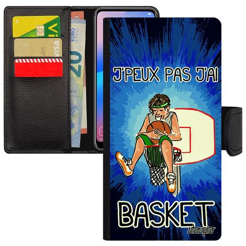 Coque A3 2017 Simili Cuir Rabat Portefeuille Humour J'peux Pas J'ai Basket Cover Homme Case Leather Comique Ballon De Samsung Galaxy