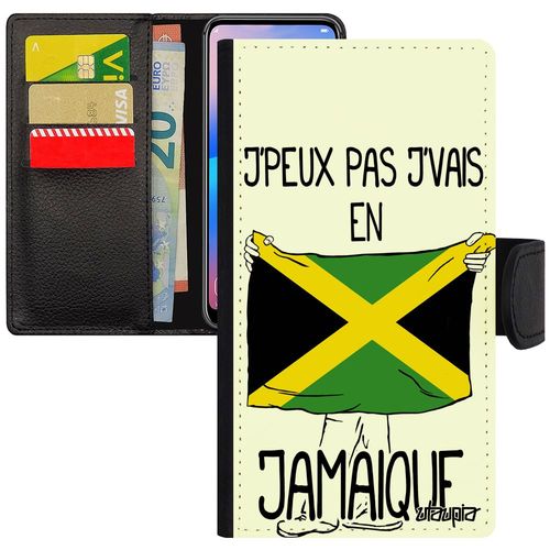Coque Galaxy A5 2016 Portefeuille J'peux Pas J'vais En Jamaique Telephone Foot Basket Coupe Du Monde Reagge Antichoc Rigide Samsung