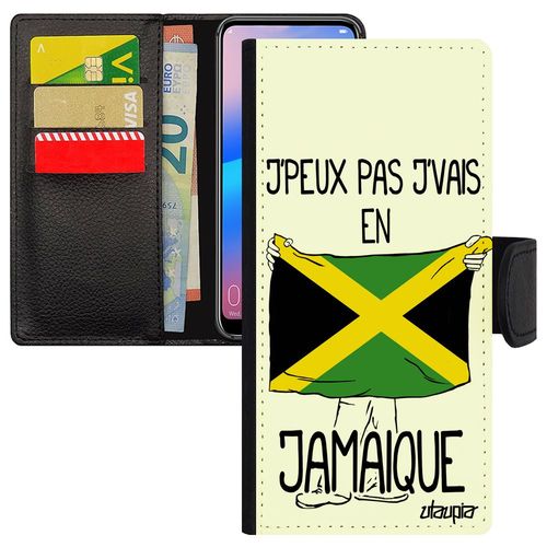 Coque Galaxy A6 Plus 2018 Cuir J'peux Pas J'vais En Jamaique Ragga Foot De Protection Telephone Rasta Football Etui Reagge Samsung