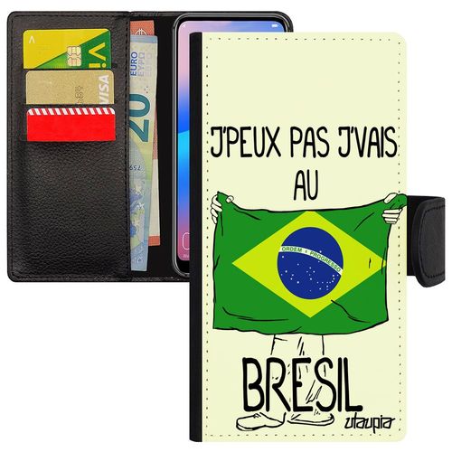 Coque Galaxy A3 2016 Cuir Porte Cartes J'peux Pas J'vais Au Bresil Basket Aimantée Football Pas Cher 4g Jo Drapeau Bresilien Samsung