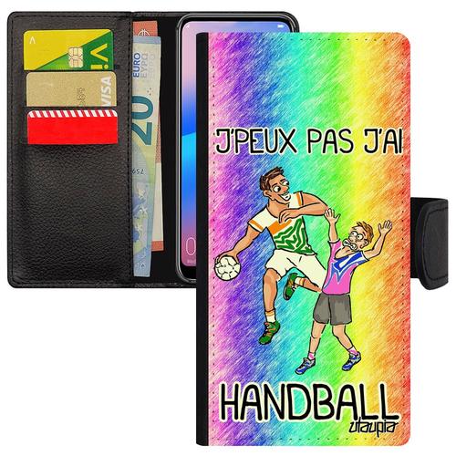 Coque Huawei P20 Pro Portefeuille J'peux Pas J'ai Hand Drole Comique Etui Humoristique Vert Handball Coupe Du Monde Bd Housse Humour