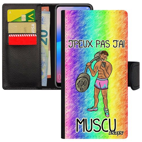 Coque Silicone Pour Honor 8a Portefeuille J'peux Pas J'ai Muscu Rigide Original Vert Comique Drole Magnetique Humour Crossfit Housse