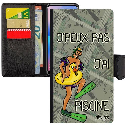 Coque Silicone Iphone Xs Max Portefeuille J'peux Pas J'ai Piscine Aimantée Comique Humoristique De Protection 64 Go Antichoc