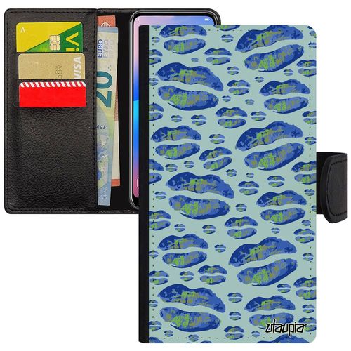 Coque Iphone Xs Max Simili Cuir Levres Impression Fille Personnalisé Femme Motif Cigarette 64 Go Antichoc Smack Cover Bleu De