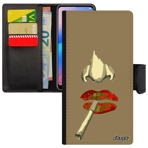 Coque Samsung Galaxy A8 2018 Portefeuille Portrait Original Cigarette Glamour Etui Bumper Femme Smartphone Portable Smack Orange De