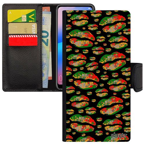 Coque Bouche Pour Honor 8a À Rabat Portefeuille Porte Cartes Bouche À Clapet Cigarette Bisou Femme Telephone Couleur Vert Smartphone