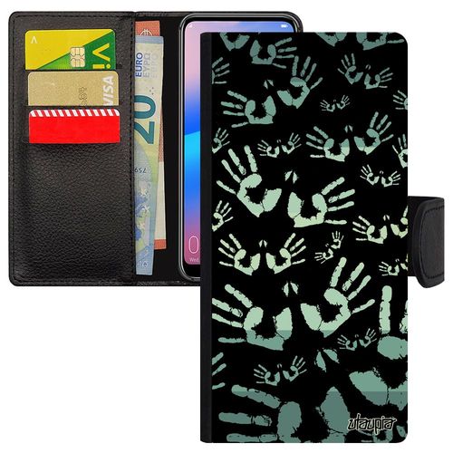 Coque Galaxy A6 Plus 2018 Portefeuille Empreinte Main Case Smartphone De Protection Garçon Trace De Enfant Petites Gris En Samsung