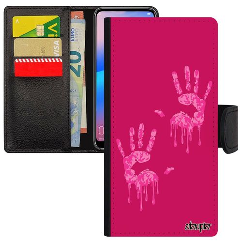 Coque Honor 7a Silicone Main Fantaisie Portable Fille Femme Image Telephone Empreinte Antichoc Deux Trace De Flip Case Rose Dessin