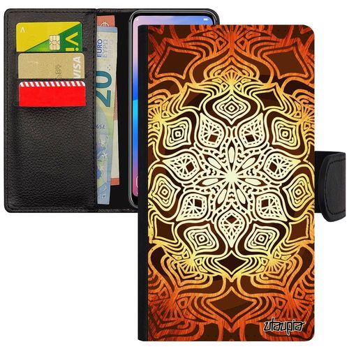Coque Galaxy A5 2016 En Simili Cuir Rabat Mandala Unique Oriental Bouddhisme Floral Housse 4g Rosace Tibetain De Protection Samsung