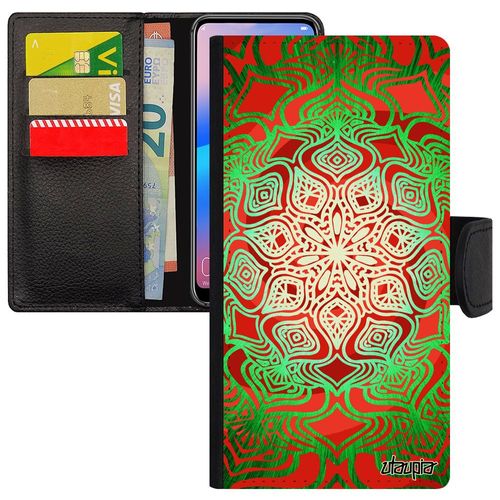 Coque Mandala Pour Samsung Galaxy S7 Edge Cuir Pu Spirituel Telephone Vert Tibetain Original Effet 3d Rigide Bouddhisme Indien Zen