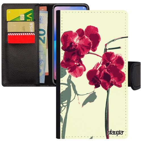 Coque Samsung Galaxy J7 2017 Pro Rabat Silicone Orchidée Fleur Rose Case Telephone Jolie Tropical Design Floral Peinture Love Amour