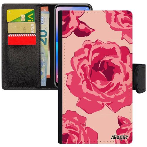 Coque Samsung J3 2015 En Simili Cuir Rose Fleur Eternelle Floral Portable À Clapet Personnalisé Romantique Nature Amour Tatoo Galaxy