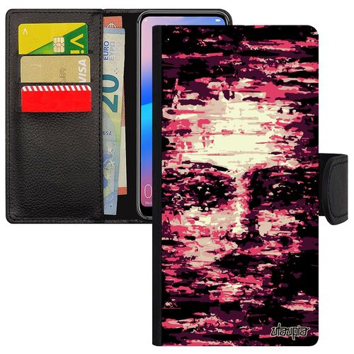 Coque Honor 8a Simili Cuir Rabat Silicone Portrait Flip Case Visage Art Case Personnalisé Telephone Femme Rose Artistique Unique De
