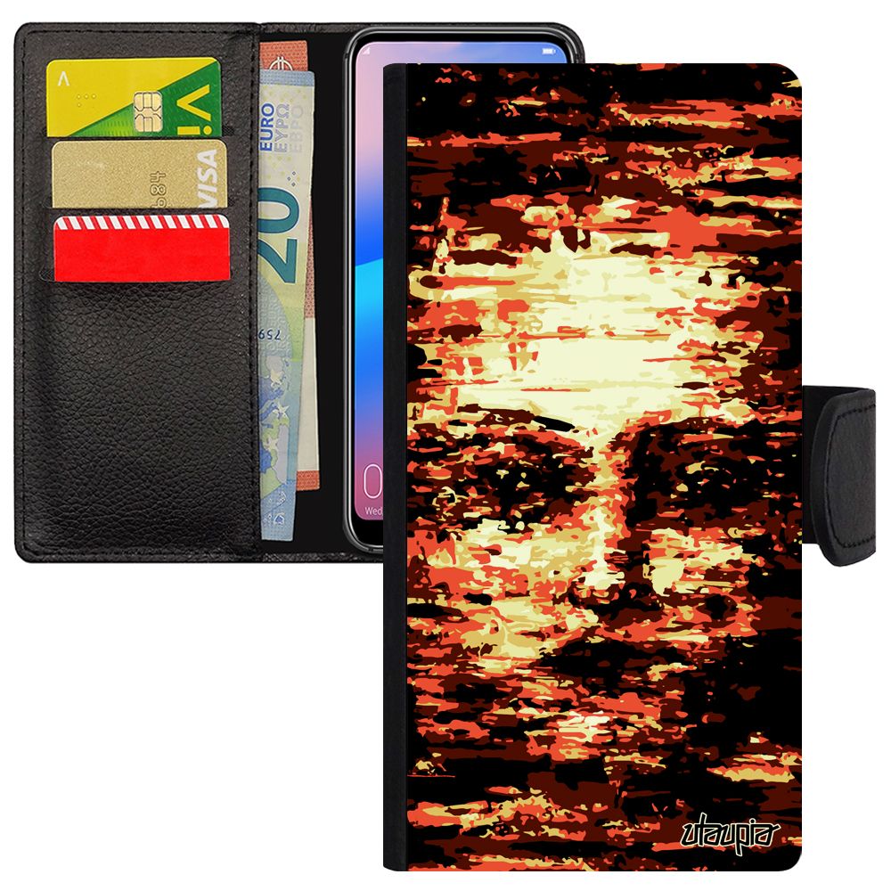 Coque Portrait Samsung S9 Plus Art Ephemere Rouge Solide Visage De Protection Smartphone Portable Artistique Impressionnisme Galaxy