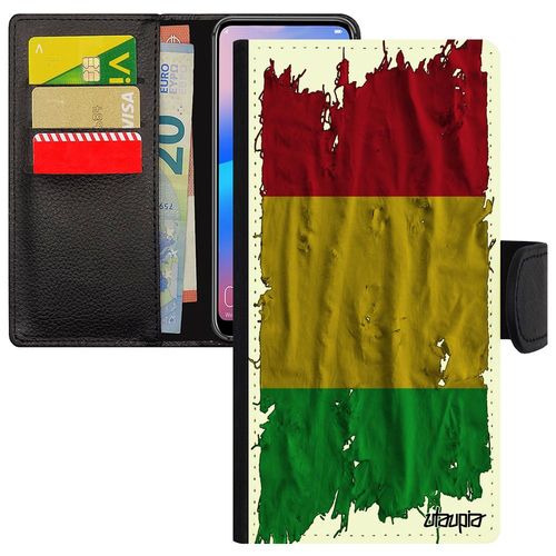 Coque Galaxy A3 2016 Portefeuille Drapeau Mali Malien Coupe Du Monde Jeux Olympiques Telephone Aimantée Coupe D'afrique Noir Samsung