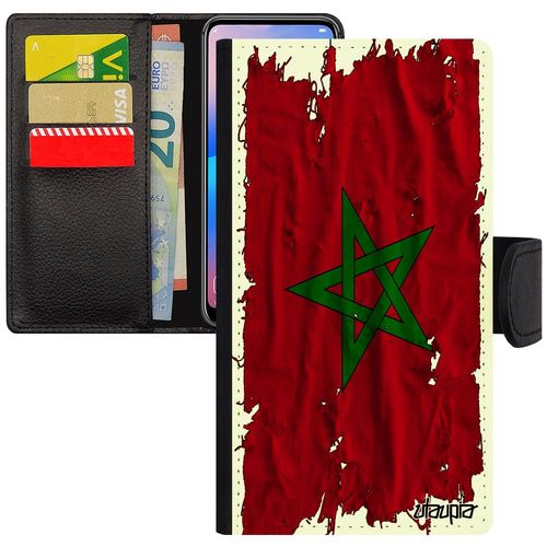 Coque À Rabat Pour Iphone 6 6s Porte Cartes Drapeau Maroc Marocain Coupe D'afrique Coupe Du Monde Jo Etui Can Foot Football En