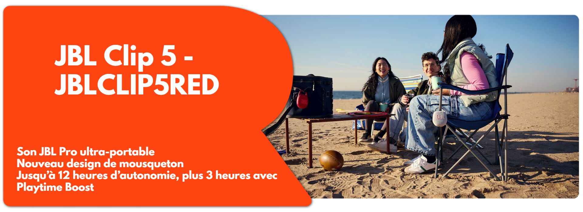 Enceinte Bluetooth JBL CLIP 5 Rouge image 1 | Rakuten