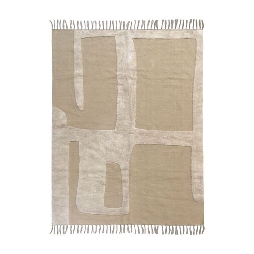 Tapis Déco En Coton Camel Avec Franges