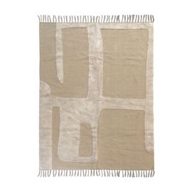 Tapis Déco À Franges Abstrait En Coton