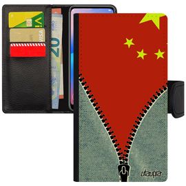 Coque Iphone 6 6s Portefeuille Drapeau Chine Chinois Foot Dessin Football Portable Etui Jeans Rigide Jo Coupe Du Monde Pu De