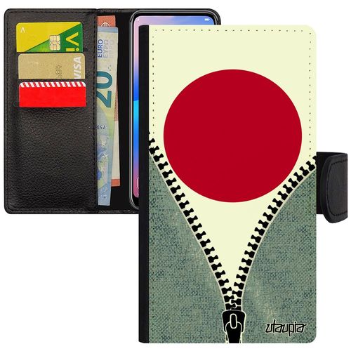 Coque Pour Iphone 7 Plus Simili Cuir Rabat Porte Cartes Drapeau Japon Japonais Rugby Foot Jeux Olympiques Basket Smartphone De