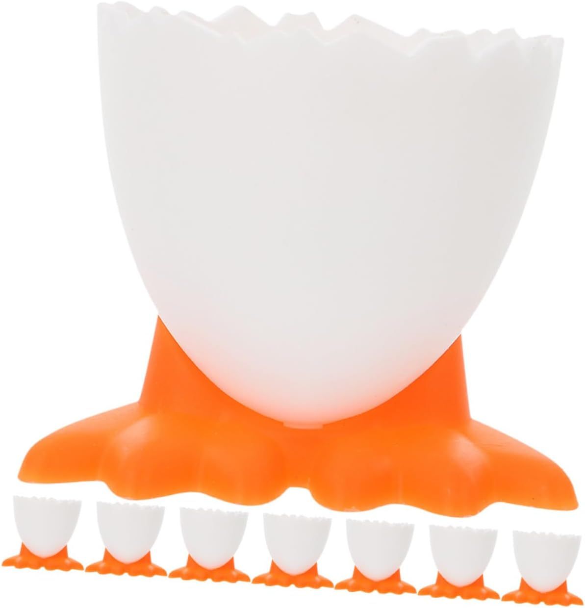 Orange 8 Pièces Plateau D'oeufs De Pied Coquetier Ménager Support D'oeufs Durs Couverts Enfants Couverts Pour Enfants Décor Four À Micro-Ondes Adorable Présentoir À Oeufs Récipient À ¿Ufs