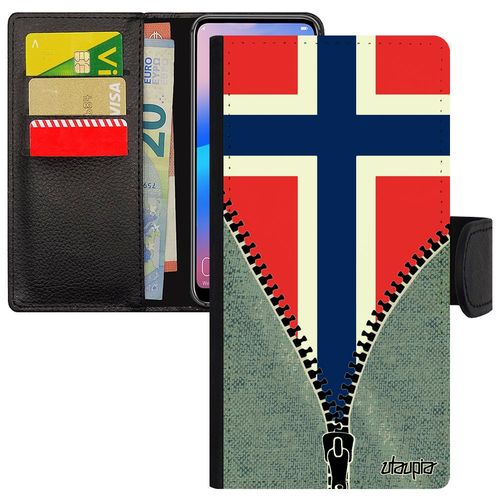 Coque Galaxy A3 2016 Simili Cuir Portefeuille Drapeau Norvege Norvegien Foot Cover Basket Telephone Pochette Football Jo De Samsung