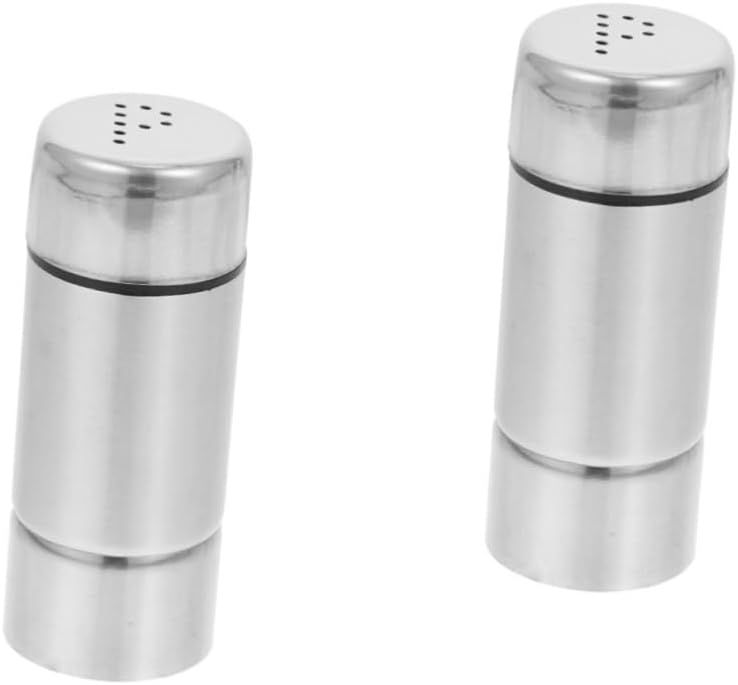 Argentx2pcs 2 Pièces Pot À Épices Récipients À Épices La Salière Et La Poivrière Bouteille D'assaisonnement Poivrières Domestiques Salière Et Poivrière Salières Acier Inoxydable Ménage Sucrier