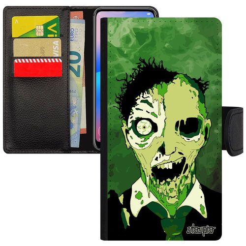 Coque Zombie Apple Iphone 5 5s Se Simili Cuir Rabat Portefeuille Telephone Etui Mort Vivant Horreur Vert Fumee Halloween Spectre De