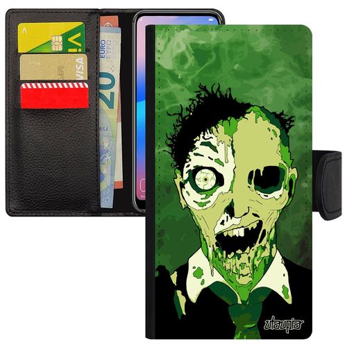 Coque Rabat Honor 9 Simili Cuir Porte Cartes Zombie Nuage Homme Gore Brouillard Etui Apocalypse Horreur Fumee Spectre Effrayant Vert