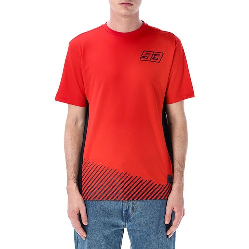 T-Shirt - Marc Marquez 93 Stripes Moto Gp Homme Rouge/Bleu