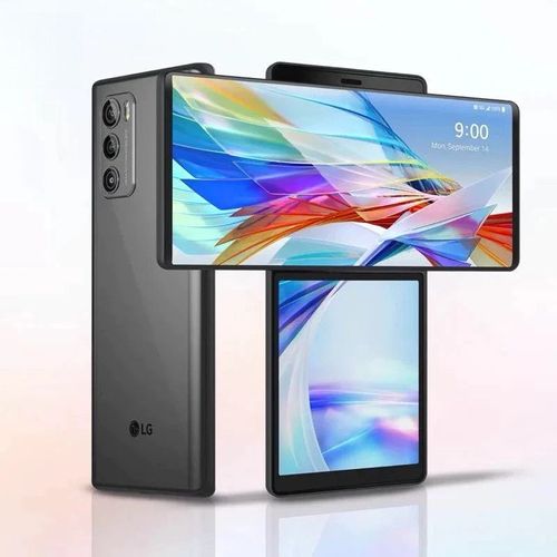 LG Wing 6,8 pouces f100n rotation double écran 8gb RAM 256gb / 128gb rom Qualcomm juglung 765g original déverrouillé téléphone de jeu 4jvr Gris,8gb + 256gb
