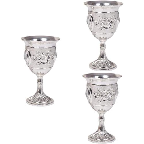 Comme Montré 3 Pièces Verre De Vin Gobelet À Vin En Métal Calice Royal Européen Verres À Whisky Verres À Martini Verre À Vin Verre Incassable Grands Pieds Cocktail Verre À Liqueur Saint Graal