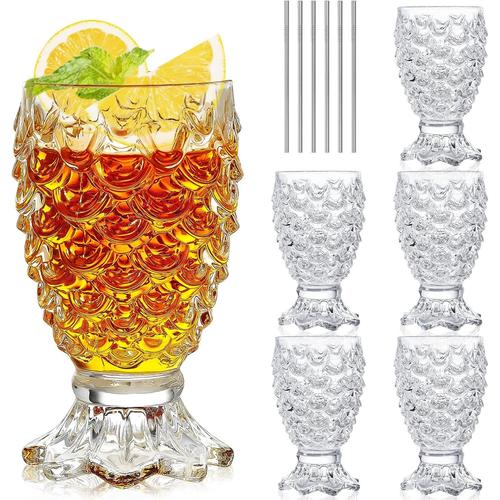 Lot De 6 Verres À Cocktail Vintage En Forme D'ananas - Verres À Whisky Classiques - Cadeau Pour Homme Et Femme (236,8 G)