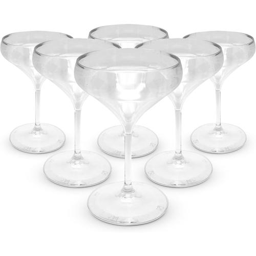 | Verre Cocktail Plastique | Pack 6 | Verre Piscine | 180x120,5x3mm | En Plastique Transparente Polycarbonate | Verre A Cocktail 40cl | Pour Gobelet Plastique Reutilisable, Verre A Vin