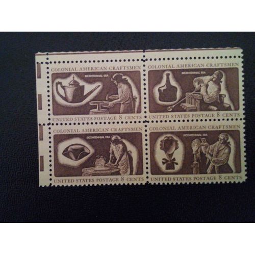 Timbre Etats-Unis Yt 955 A 958 Série; Américaine Bicentenaire: Colonial Américain Craftsmen 1972 ( 061112 )