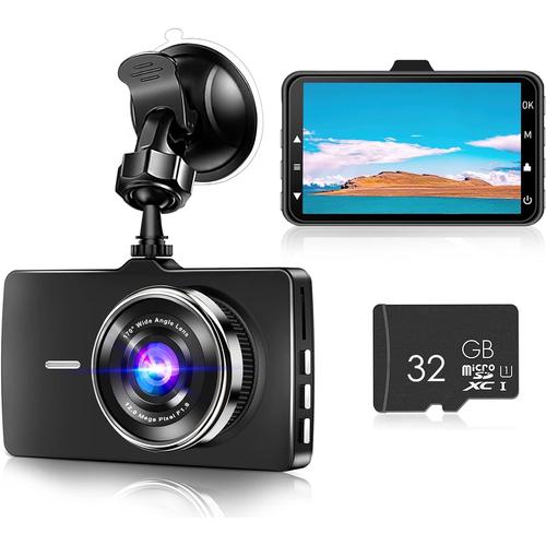 4K Dashcam WiFi Caméra Voiture avec 32 GO Carte SD Vision Nocturne Grand Angle 170° Caméra Embarquée G Capteur Enregistrement en Boucle Caméra de Bord Mode Parking Détection de Mouvement