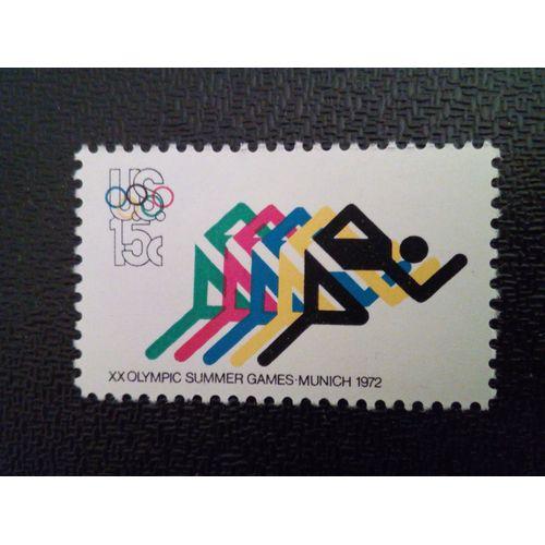 Timbre Etats-Unis Yt 961 Courir Et Anneaux Olympiques 1972 ( 061112 )