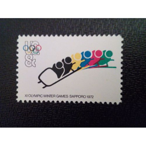 Timbre Etats-Unis Yt 960 Bobsleigh Les Anneaux Olympiques 1972 ( 061112 )