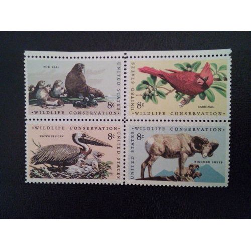Timbre Etats-Unis Yt 963 A 966 Série; Conservation De La Faune 1972 ( 061112 )