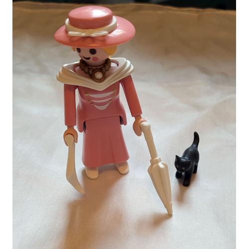 Playmobil Femme 1900 En Rose Et Chat