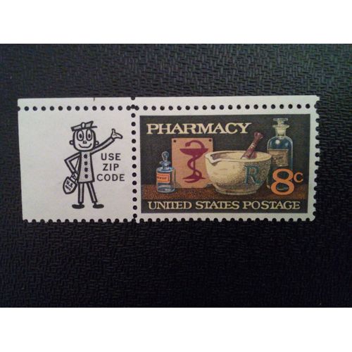 Timbre Etats-Unis Yt 971 Pharmacie - Mortier Et Pilon, Bol De Hygiène 1972 ( 061112 )