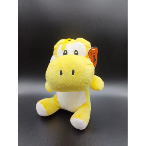 Doudou Peluche - Crocodile Dinosaure - Jaune & Blanc - Env. 19 Cm Assis - Doho